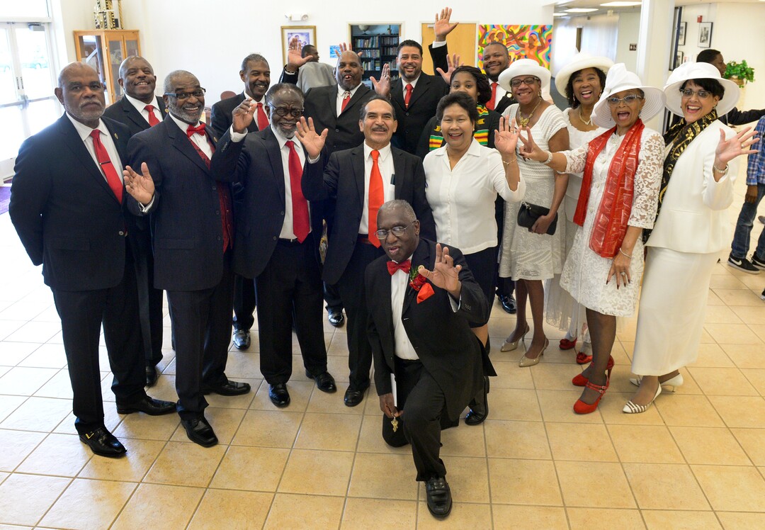 (Leah Hogsten  |  The Salt Lake Tribune) The Rev. France A. Davis celebrates his 44th anniversary as pastor at Calvary Baptist Church with church deacons and deaconesses, Sunday, April 22, 2018. Davis, who arrived in Salt Lake City in 1974 with his wife Willene Davis, has built the congregation to more than 700 members. 