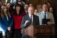 (Francisco Kjolseth | The Salt Lake Tribune) Senate President Stuart Adams, R-Layton, center, and House Speaker Mike Schultz, R-Hooper, right, hold a news conference in November at the Utah Capitol. The party is working repeal a 2018 voter-approved ballot initiative on resdistricting.