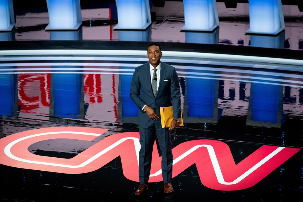 (Erin Schaff | The New York Times) Don Lemon addresses the audience during the first night of CNN's Democratic presidential primary debate in Detroit on July 30, 2019.