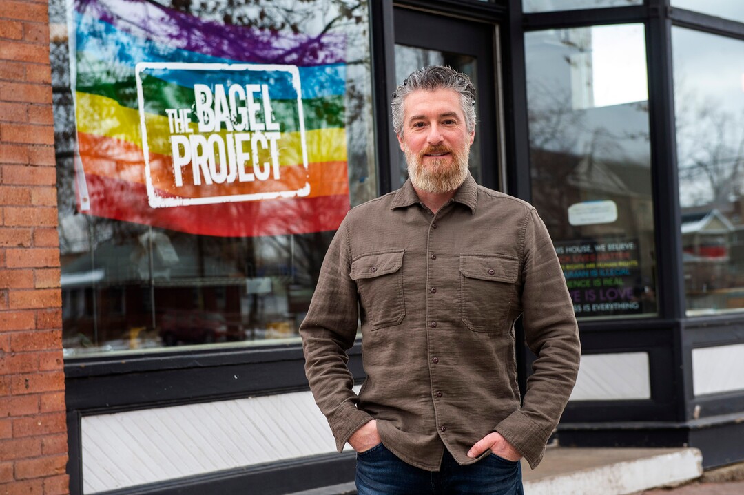 (Rick Egan | The Salt Lake Tribune) Robb Abrams, the owner of The Bagel Project, on Tuesday, Jan. 26, 2021.