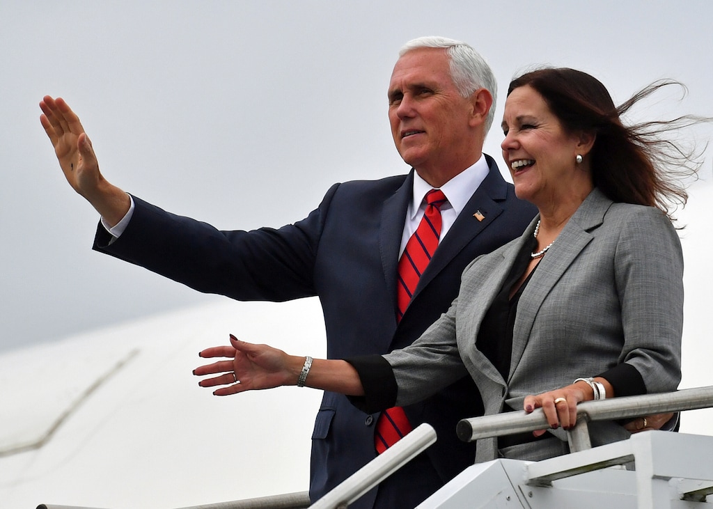 (Jacob King |PA via AP file photo) U.S. Vice President Mike Pence and his wife Karen Pence arrive at Shannon airport from Dublin during an official visit to Ireland, Sept. 3, 2019. The second lady is scheduled to be in Utah on Friday for an event at the state Capitol.
