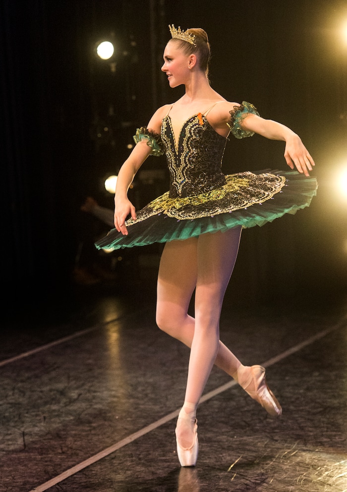 (Rick Egan  |  The Salt Lake Tribune)   Dakota King performs at the 2018 Youth America Grand Prix Regional Semi-Finals at the University of Utah Marriott Center for Dance, Saturday, Feb. 17, 2018.