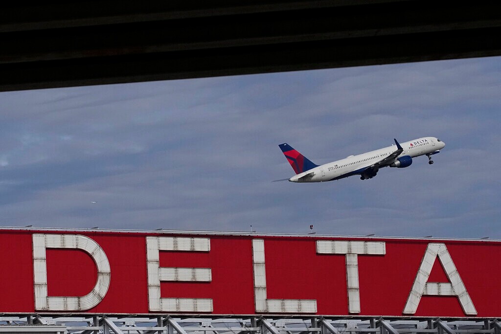 (Brynn Anderson | AP file photo) A Delta Air Lines plane takes off from Hartsfield-Jackson Atlanta International Airport in Atlanta, Nov. 22, 2022. Delta announced Thursday, Jan. 5, 2023, that it will provide free Wi-Fi service on most of its U.S. flights starting in February.