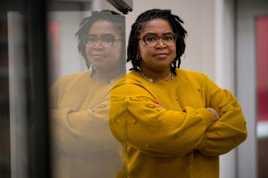 (Trent Nelson | The Salt Lake Tribune) Bianca Mittendorf, the Utah Education Association's director of equity and membership, in Ogden on Wednesday, Jan. 24, 2024. When educators don't reflect the student population, there’s a “lack of cultural competence,” Mittendorf said.