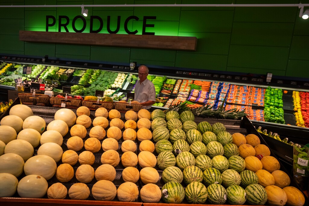 (Rick Egan | The Salt Lake Tribune)  The produce section of the newly renovated Harmons Neighborhood Grocery store in West Valley City, on Friday, Aug. 9, 2024.