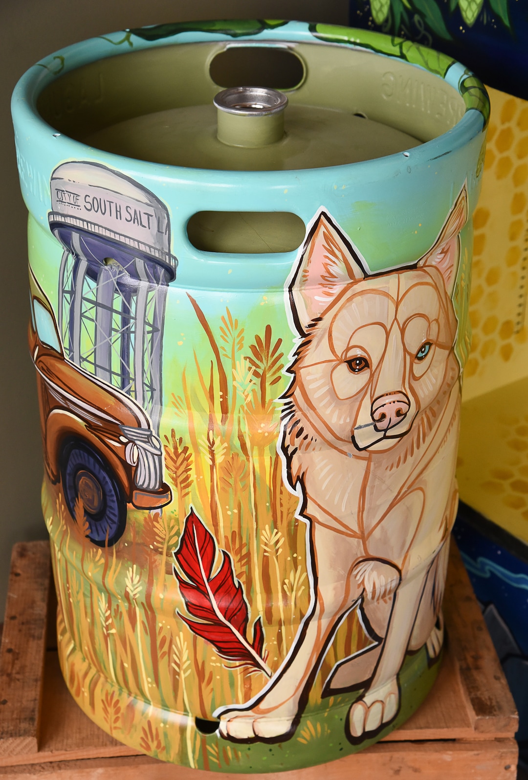 (Francisco Kjolseth  |  The Salt Lake Tribune) Level Crossing Brewing Co. features work by local artist Alex Gregory.