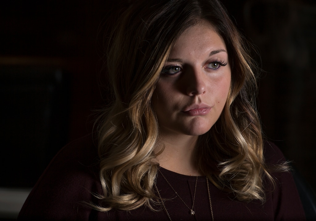 Leah Hogsten | The Salt Lake Tribune
Victoria Hewlett, shown in November 2016, has filed a lawsuit against Utah State University after she was raped and sexually assaulted by Jason Relopez in 2015. Relopez is in prison, but Hewlett is suing, she says, because USU knew about accusations leveled against Relopez a year before he raped her, yet it did nothing.