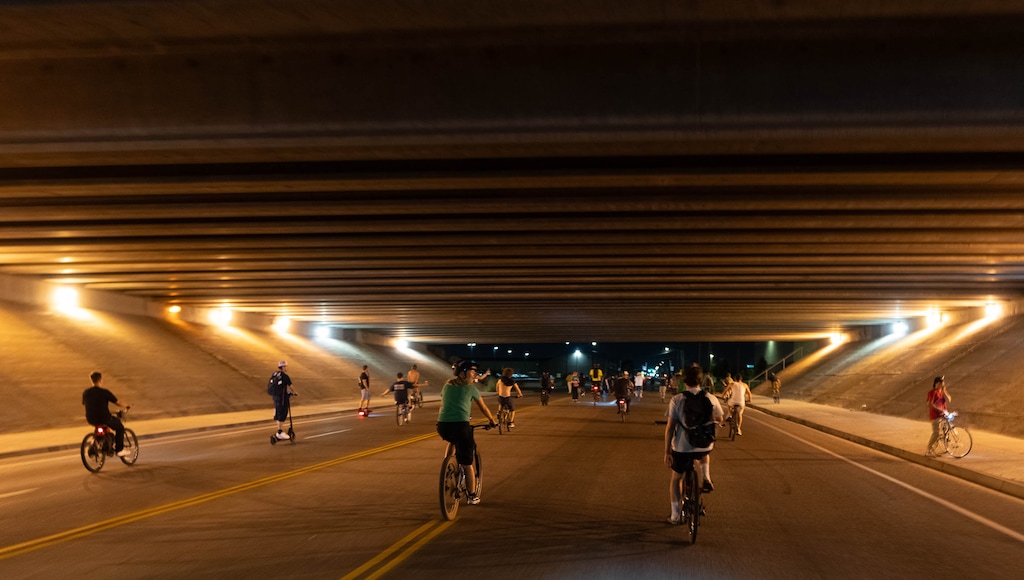 (Francisco Kjolseth  | Salt Lake Tribune file photo) Hundreds of cyclists gathered to tour the streets of Salt Lake City during the weekly 999 social ride, June 14, 2024. 