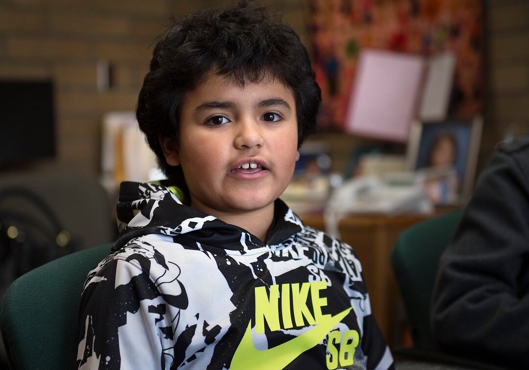 Scott Sommerdorf | The Salt Lake TribuneFifth grader Andrei Olivo speaks about his feelings about the plans for Andrew Jackson Elementary to change it's name to Mary Jackson Elementary, Wednesday, February, 7, 2018. 