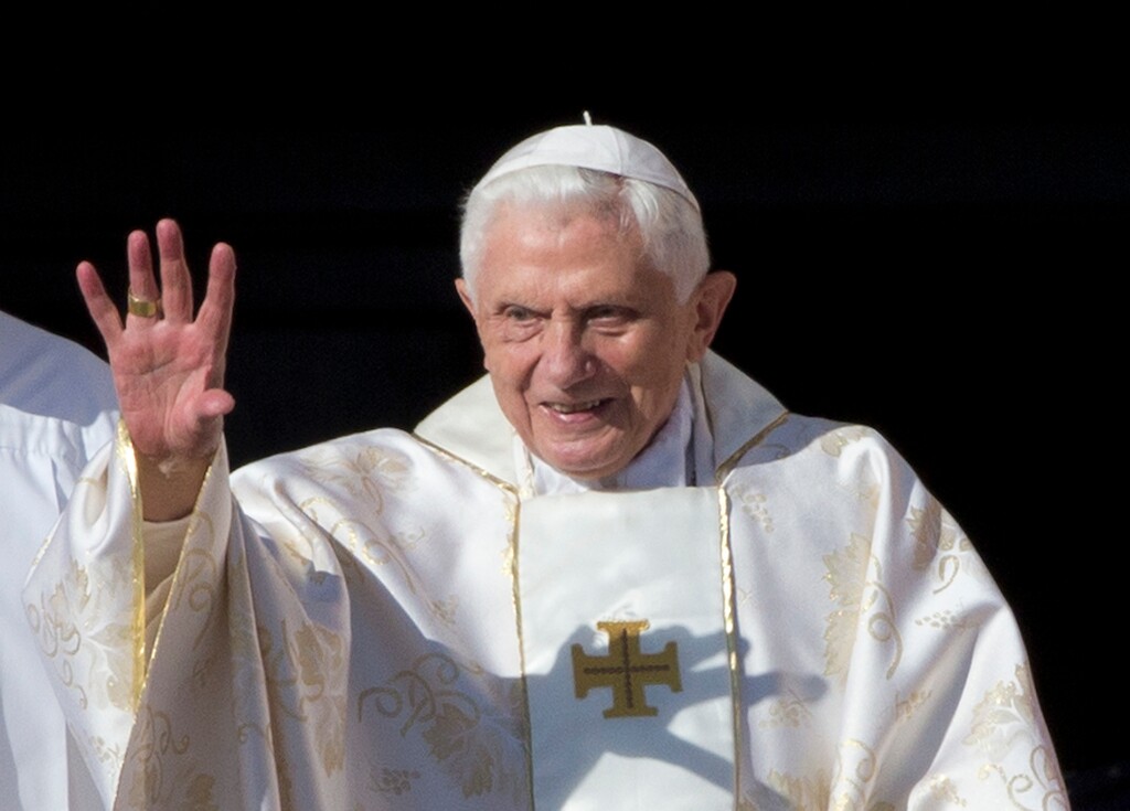 (Andrew Medichini | AP photo)
In this Oct. 19, 2014, photo, Pope Emeritus Benedict XVI arrives in St. Peter's Square at the Vatican to attend the beatification ceremony of Pope Paul VI, and a mass for the closing of a two-week synod on family issues, celebrated by Pope Francis. Vatican’s Pope Benedict XVI, citing old age, resigned in 2013 at age 85 to Pope Francis, becoming the first pontiff to abdicate in 600 years.