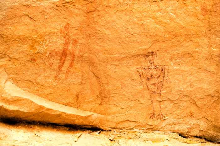 Rick Egan | The Salt Lake Tribune
Rock art in Monarch Cave, in the Butler Wash, near where Mary Benally spent a year of her childhood east of Comb Ridge in Bears Ears National Monument. Thursday, January 12, 2017.
