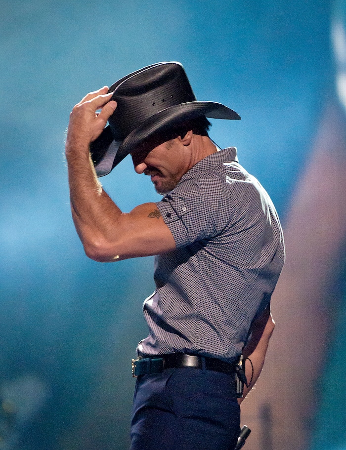 (Michael Mangum | Special to The Tribune) Tim McGraw performs Wednesday, Sept. 27, at Vivint Smart Home Arena in Salt Lake City.