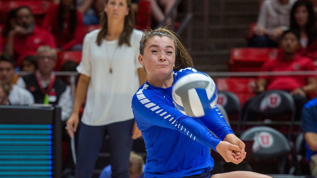 (Rick Egan  |  The Salt Lake Tribune file photo)        Madelyn Robinson, pictured in a game against Utah on Sept. 19, 2019, had 10 kills for the Cougars on Thursday, Oct. 24, 2019, in a 3-1 victory at Loyola Marymount.