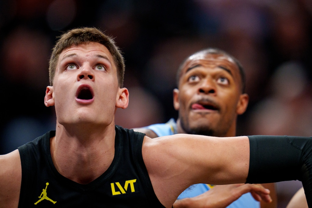 (Trent Nelson  |  The Salt Lake Tribune) Utah Jazz center Walker Kessler (24) as the Utah Jazz host the Memphis Grizzlies, NBA basketball in Salt Lake City on Wednesday, Nov. 1, 2023.