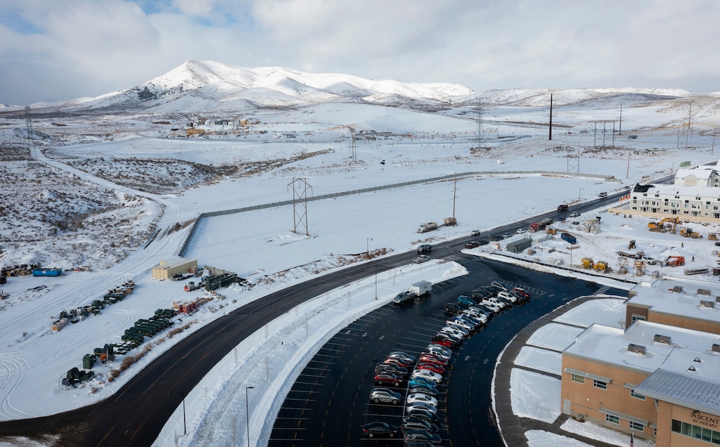 (Bethany Baker  |  The Salt Lake Tribune) A parcel of land owned by the Bureau of Land Management is seen alongside other development within the city limits of Saratoga Springs on Thursday, Jan. 11, 2024.