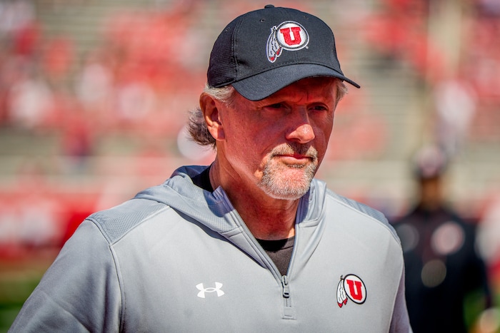 (Trent Nelson  |  The Salt Lake Tribune) Utah Utes head coach Kyle Whittingham as the University of Utah hosts Washington State, NCAA football in Salt Lake City on Saturday, Sept. 25, 2021.