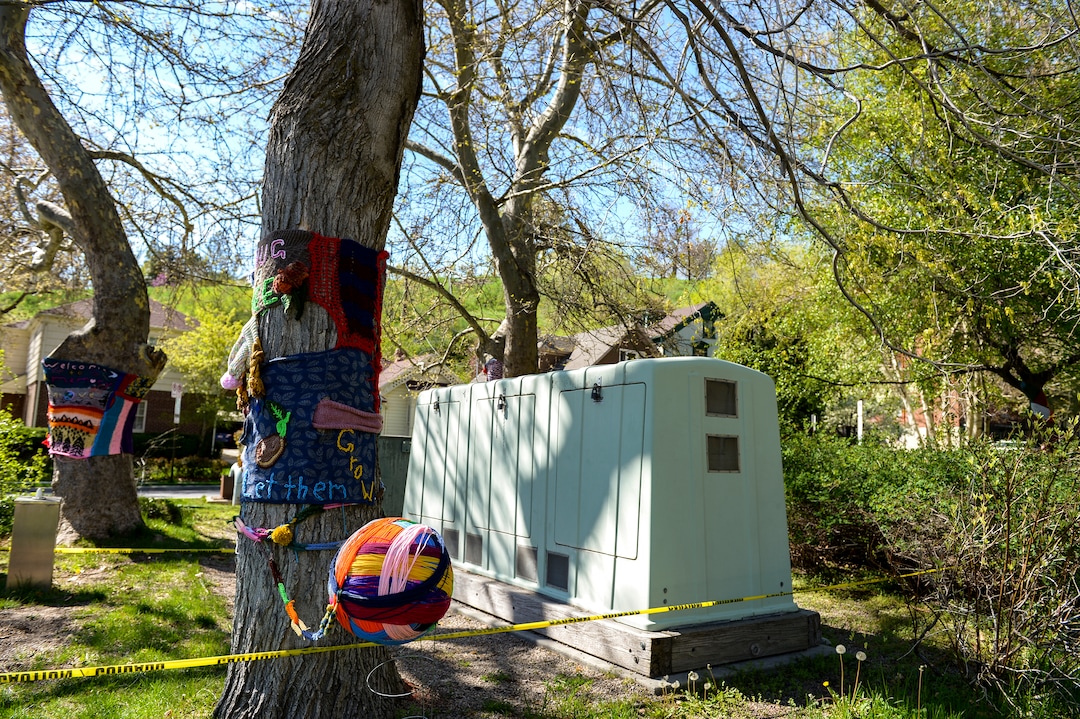 Leah Hogsten  |  The Salt Lake Tribune   "I wanted to have a voice specifically for the trees," said Katie Pugh, who yarn bombed the trees in City Creek Park across from her home for the week to celebrate Earth Day and Arbor Day. "It's awesome that the park exists and its been unaltered for so long." Salt Lake City's Department of Public Utilities has proposed a series of upgrades for its Memory Grove, but neighborhood residents say a new pump house the city wants to build is too big, unsightly and threatens to take out several mature trees and ruin the aesthetics of the park.