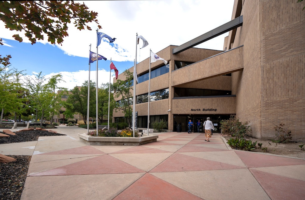 (Rick Egan | The Salt Lake Tribune) The Salt Lake County Government Center on Thursday, Sept. 17, 2026. Two candidates are vying in a race for a southern seat on the Salt Lake County Council, representing District 5.