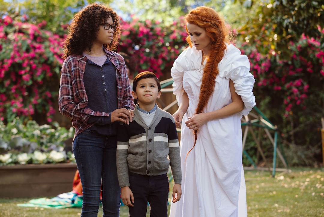 (courtesy Walt Disney Pictures) Meg Murry (Storm Reid, left) and her brother Charles Wallace Murry (Deric McCabe) encounter the eccentric Mrs. Whatsit, in director Ava DuVernay's adaptation of "A Wrinkle in Time."