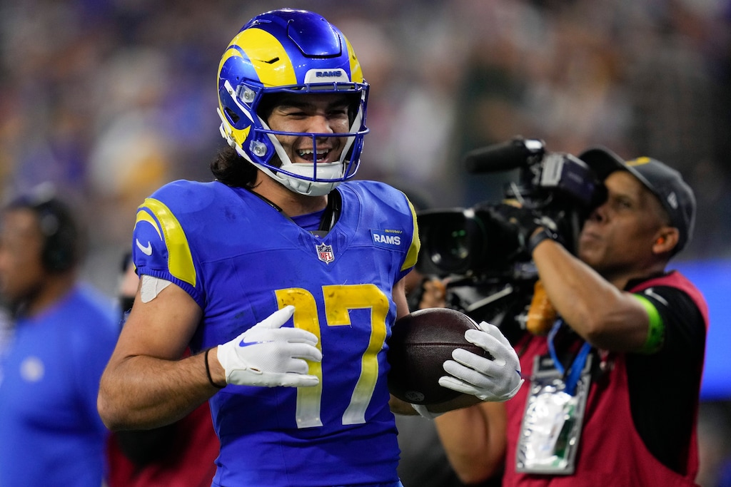 (Ashley Landis | AP) Los Angeles Rams wide receiver Puka Nacua, shown after a game against New Orleans on Dec. 21, set NFL rookie-season records on Sunday for receptions and yardage.