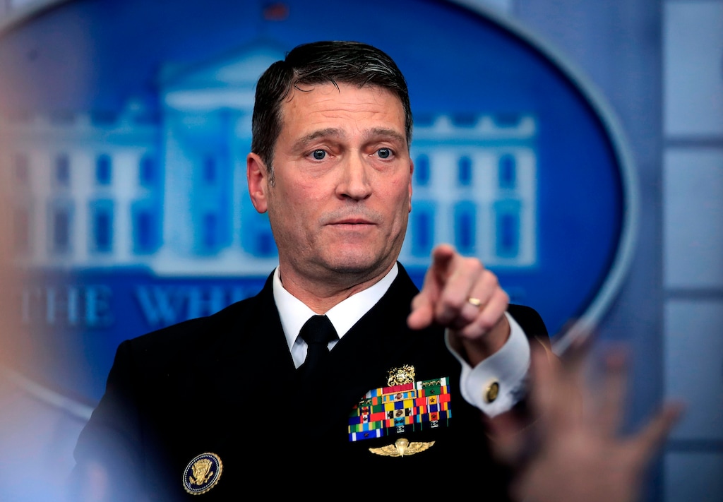 (Manuel Balce Ceneta | Associated Press file photo) In this Jan. 16, 2018, file photo, White House physician Dr. Ronny Jackson speaks to reporters during the daily press briefing in the Brady press briefing room at the White House, in Washington. Jackson, President Donald Trump's pick to lead Veterans Affairs withdrew April 26, in the wake of late-surfacing allegations about overprescribing drugs and poor leadership while serving as a top White House doctor, saying the "false allegations" against him have become a distraction.