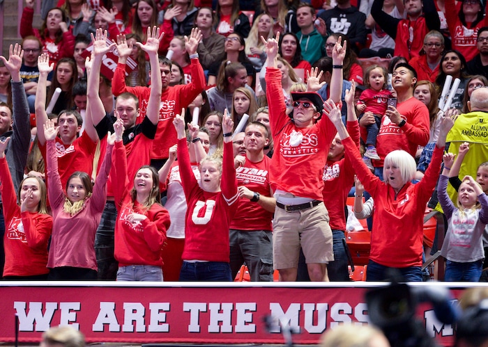 (Leah Hogsten  |  The Salt Lake Tribune) The No. 4 Utah gymnasts host No. 20 Georgia in the final regular season meet at Jon M Huntsman Center in Salt Lake City Friday, March 16, 2018. 