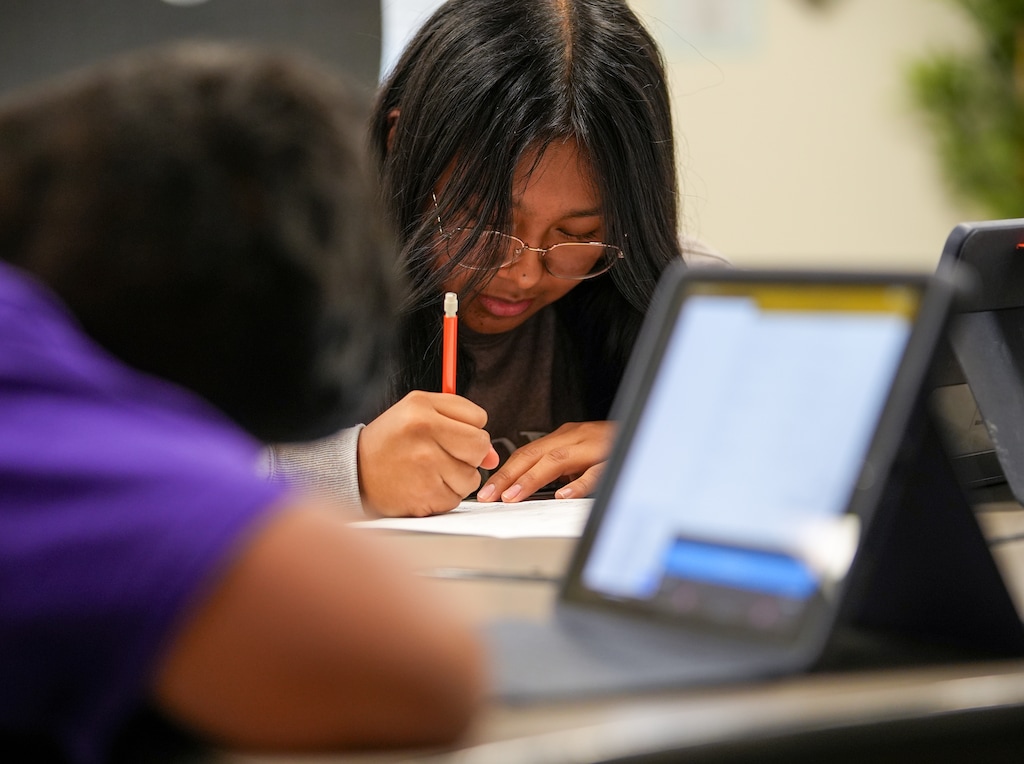 (Chris Samuels | The Salt Lake Tribune) Students get extra study time after school at a classroom at Timpanogos Middle School in Heber City, Monday, Dec. 2, 2024.