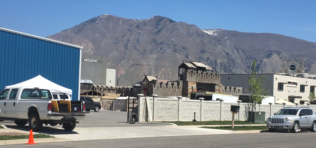 (Photo: Scott D. Pierce/The Salt Lake Tribune ) The new series “The Outpost,” which premieres Tuesday, July 10, on The CW/Ch. 30, was filmed on a set in a Springville industrial park. The blue building on the left contains multiple sets for interior scenes; the Outpost exterior is on the right.