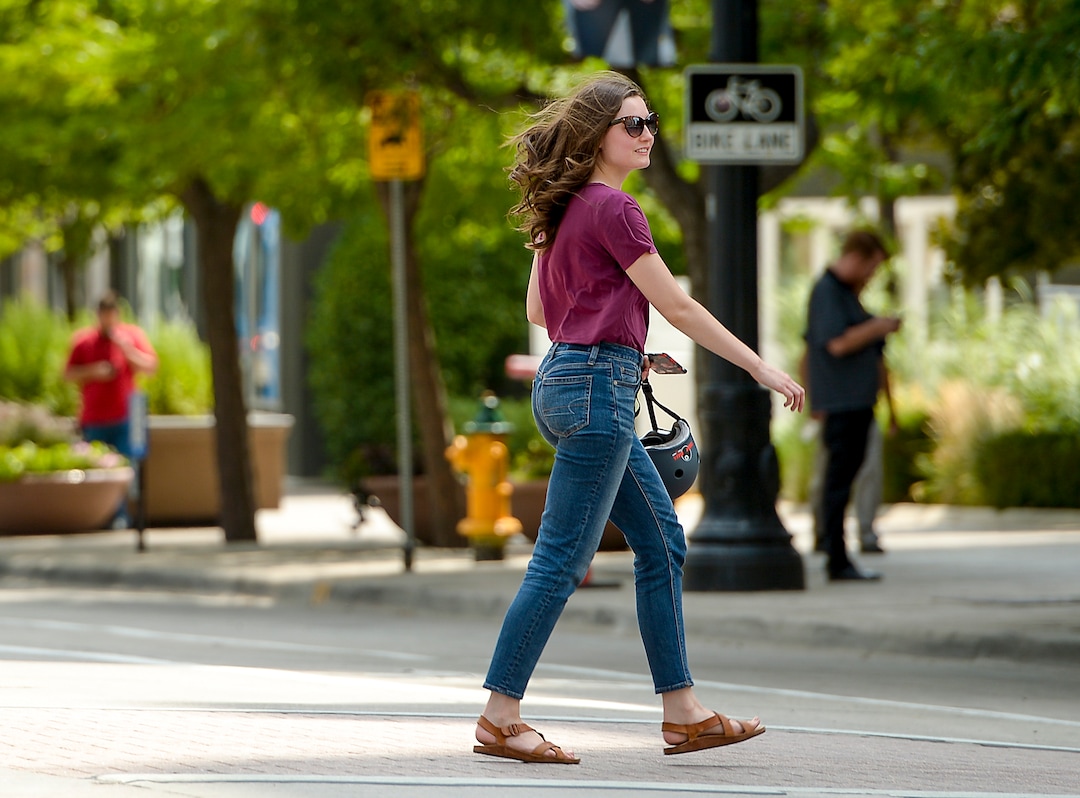 Leah Hogsten  |  The Salt Lake Tribune  Salt Lake Tribune reporter Taylor Stevens tried to hop on a Bird, a dockless e-scooter, but couldn't find one that was operable and then after she discovered she did not have her driver's license to register the scooter, she hoofed it cross town from the Salt Lake City Library to The Salt Lake Tribune building, Thursday, August 2, 2018.  · 