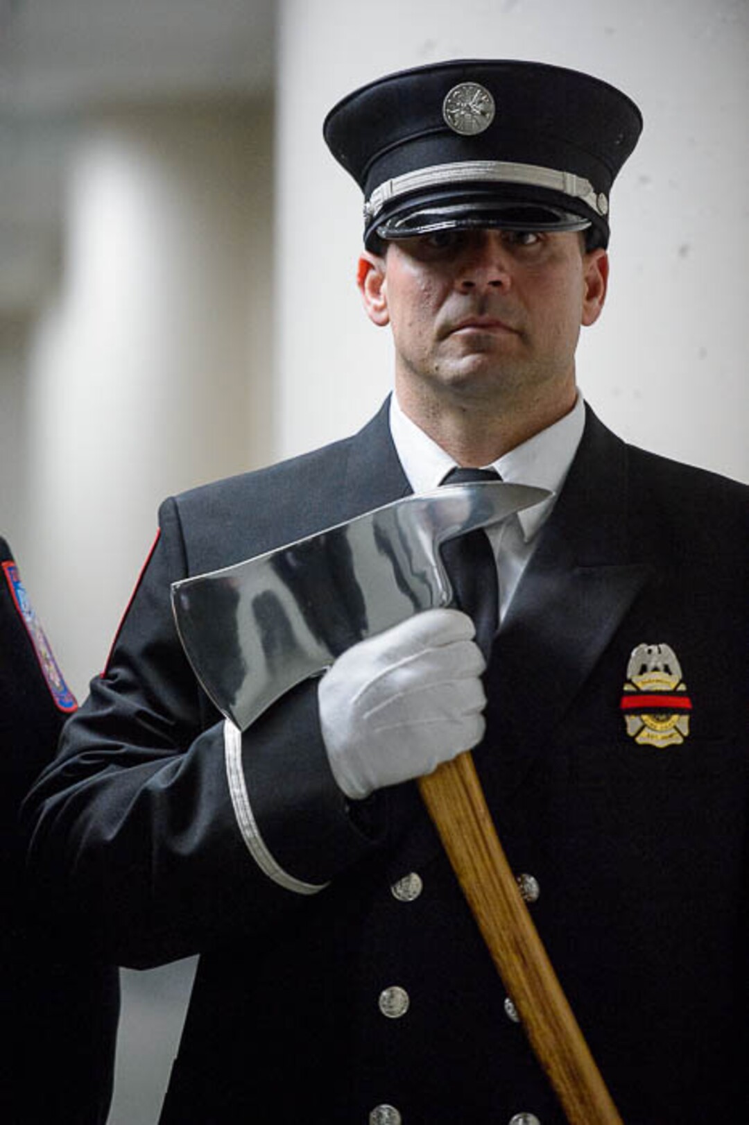 (Trent Nelson | The Salt Lake Tribune)  Honor Guard at the funeral services for Battalion Chief Matthew Burchett at the Maverik Center in West Valley City, Monday Aug. 20, 2018.