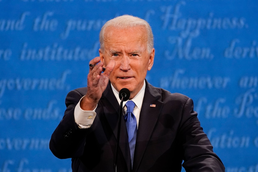(Julio Cortez | AP photo)

Democratic presidential candidate former Vice President Joe Biden gestures while speaking during the second and final presidential debate Thursday at Belmont University in Nashville, Tenn.