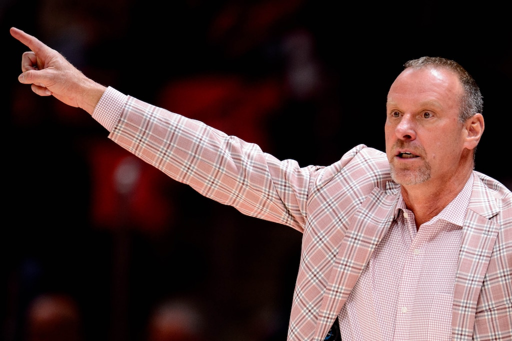 (Trent Nelson  |  The Salt Lake Tribune) Utah coach Larry Krystkowiak as the University of Utah hosts Oregon State, NCAA men's basketball in Salt Lake City on Thursday, Jan. 2, 2020.