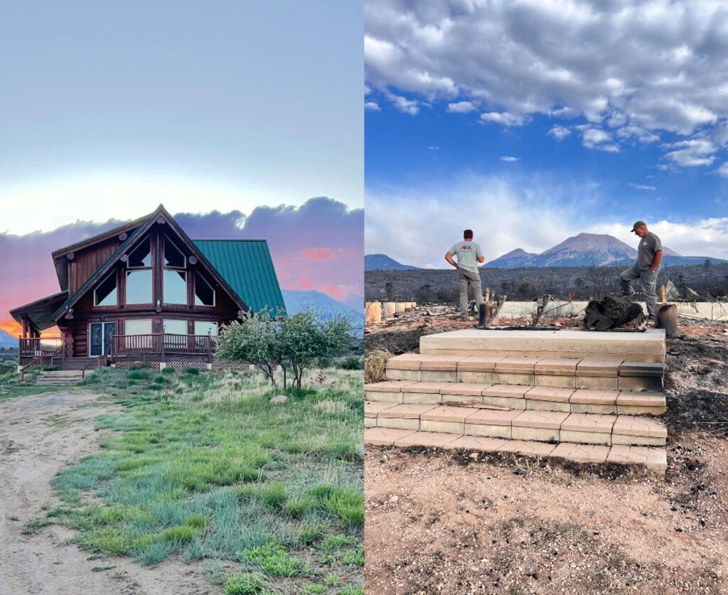 (Courtesy Katrina Herman) The La Sal cabin was owned by Katrina Herman before and after the Deer Creek Fire, which she used as a vacation home and Airbnb before it was destroyed on July 12. 