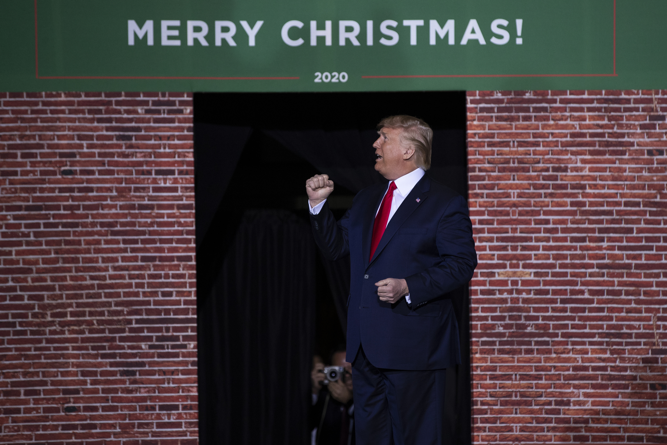(Evan Vucci | AP) President Donald Trump speaks during a campaign rally at Kellogg Arena, Wednesday, Dec. 18, 2019, in Battle Creek, Mich.