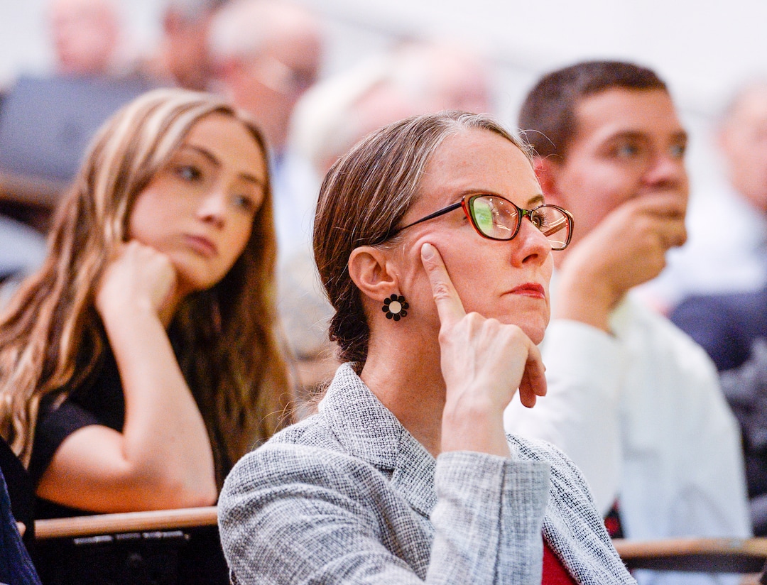 (Leah Hogsten  |  The Salt Lake Tribune)  during the academic senate meeting Sept. 30, 2019 at the Henry Erying Building on the campus of the University of Utah.