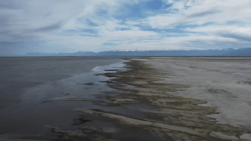 (Francisco Kjolseth | The Salt Lake Tribune) Sandbars stretch out along the shallow southern shore of the Great Salt Lake.