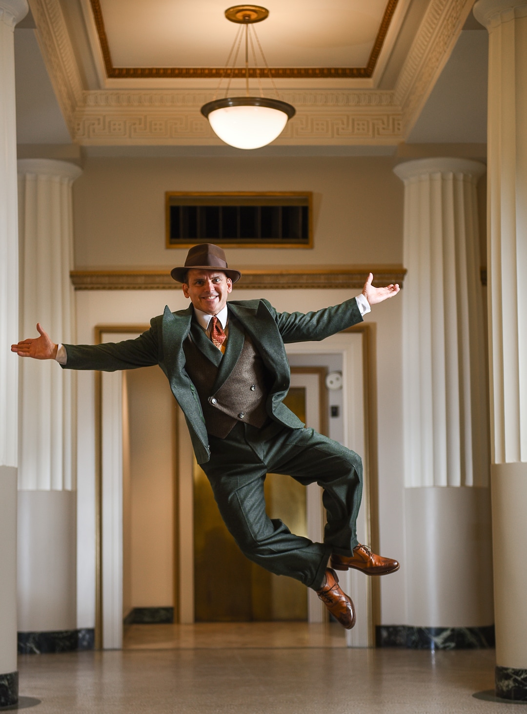 (Francisco Kjolseth  |  The Salt Lake Tribune)  Robert Creighton, actor who is writer, composer and star of "Cagney: The Musical," opening in September at Pioneer Theatre - where it is worshipping for a Broadway run, is photographed at The Wave in Salt Lake City.