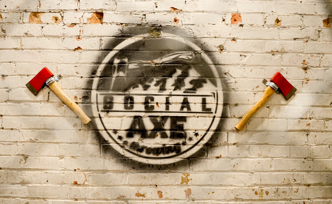 (Leah Hogsten  |  The Salt Lake Tribune)   At the new Salt Lake Social Axe Throwing, housed in a 4,000-square-foot converted steel fabrication shop at 1154 S. 300 West, you'll pay $15 per person for one hour, and $30 per person for two hours in a group of six or more. Ogden's Social Axe Throwing has been in operation since April 2017.