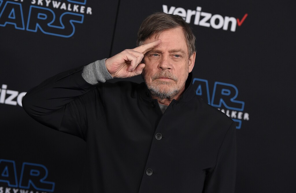 In this Dec. 16, 2019, file photo, Mark Hamill arrives at the world premiere of "Star Wars: The Rise of Skywalker" in Los Angeles. The actor, known for his role as Luke Skywalker, has endorsed independent Senate candidate Evan McMullin (Jordan Strauss/Invision/AP, File).