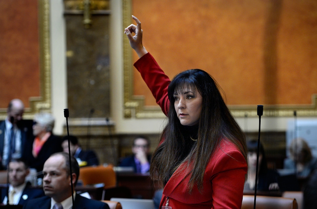 (Scott Sommerdorf | Tribune file photo) Rep. Kim Coleman, R-West Jordan, as seen in in the Utah House of Representatives onThursday. Coleman is sponsoring HB254, which would give Utah college and university administrators the ability to report allegations of sexual assault to police against a victim's wishes, under certain circumstances.
