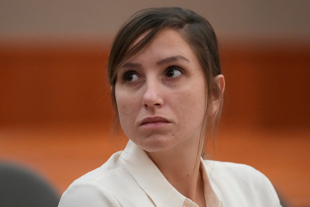 (Rick Bowmer | AP) Kouri Richins, a Utah mother of three who authorities say fatally poisoned her husband then wrote a children's book about grieving, looks on during a bail hearing Monday, June 12, 2023, in Park City.