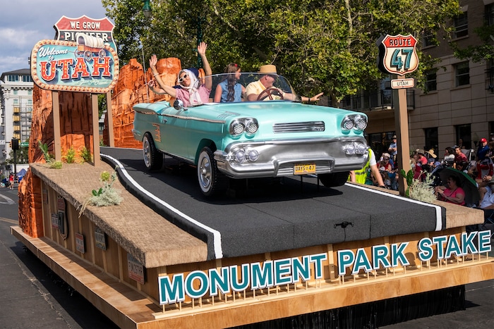 (Rick Egan | The Salt Lake Tribune) A float at the Days of '47 Parade in Salt Lake City on Thursday, July 24, 2025.