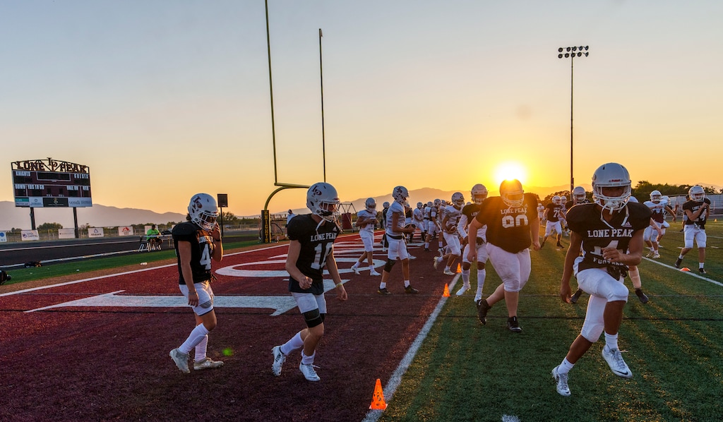 (Leah Hogsten | The Salt Lake Tribune) Lone Peak High School practices, Sept. 15, 2021. 