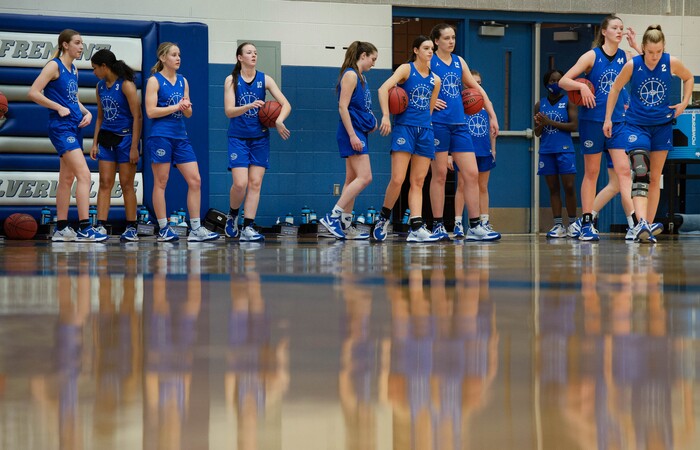 (Francisco Kjolseth  | The Salt Lake Tribune) Fremont girls basketball runs practice on Wednesday, Feb. 24, 2021, ranked in the top 15 program in the country, per MaxPreps, and led by 3 highly recruited girls.
