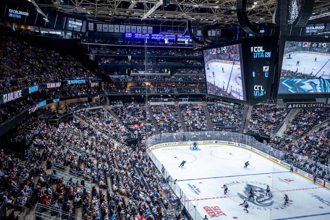 (Trent Nelson  |  The Salt Lake Tribune) The Utah Mammoth host the Colorado Avalanche, NHL hockey in Salt Lake City on Saturday, Sept. 26, 2026.