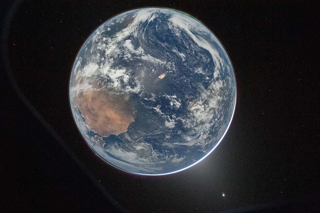 (Reid Weisman | NASA) A view of Earth from aboard the Orion spacecraft during the Artemis II mission, Thursday, April 2, 2026.