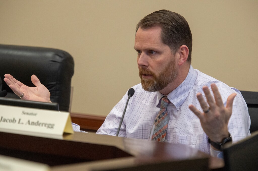 (Rick Egan | The Salt Lake Tribune) Sen. Jacob Anderegg, R-Lehi, is pictured in this 2019 photo.