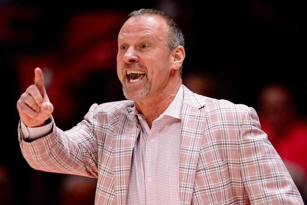 (Trent Nelson  |  The Salt Lake Tribune) Utah coach Larry Krystkowiak as the University of Utah hosts Oregon State, NCAA men's basketball in Salt Lake City on Thursday, Jan. 2, 2020.