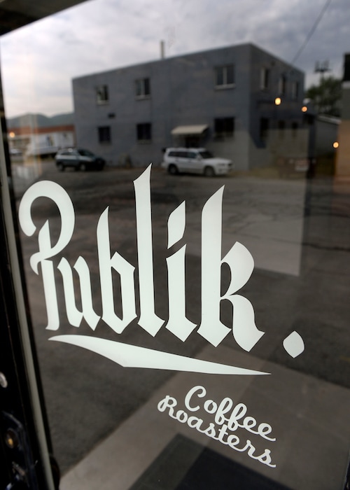 Al Hartmann | The Salt Lake Tribune
Publik Coffee Roasters at 975 S. West Temple, Salt Lake City. The refurbished building used to be a print shop. Beans from around the world are shipped in and roasted in a high-tech computerized roaster. It's a two-story building and one can look down on the main floor from the upper seating area that has Wi-Fi and meeting rooms. The menu is all toast using Utah-made bread with different toppings: from butter and jam to avocado.