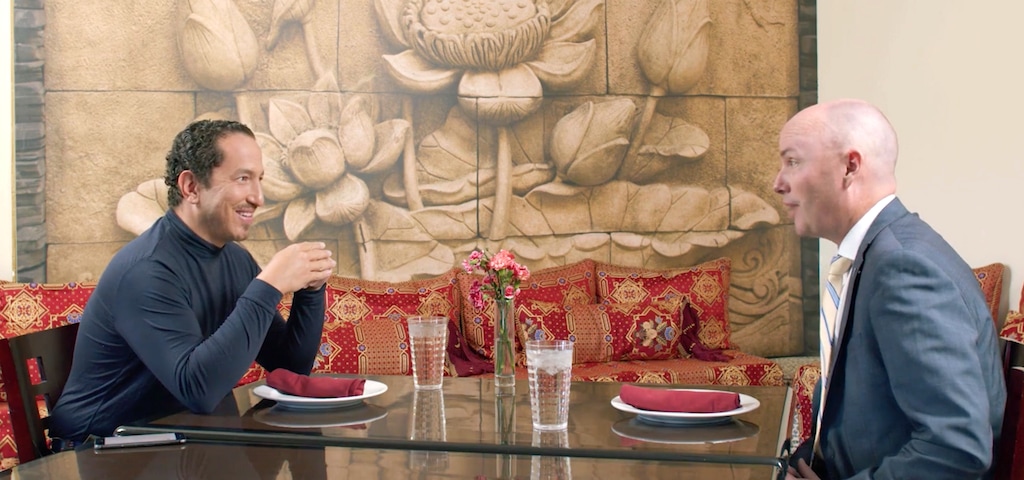 (Breaking Bread with Alexander) Alexander Heffner and Gov. Spencer Cox at Sara Thai Kitchen.